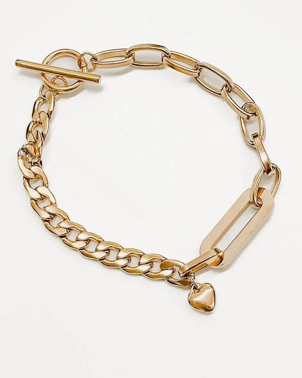 Geometric Oval Link Chain Bracelet