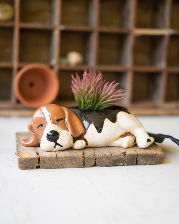 Ceramic Beagle Planter