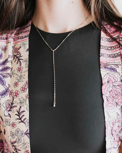 Taci Crystal Teardrop Y Necklace