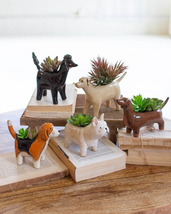 Ceramic Dog Planter