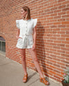 Emmy Ivory Denim Romper