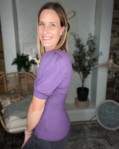 Just Fine Purple Knit Top