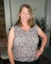 Amelia Charcoal Floral Tank Top