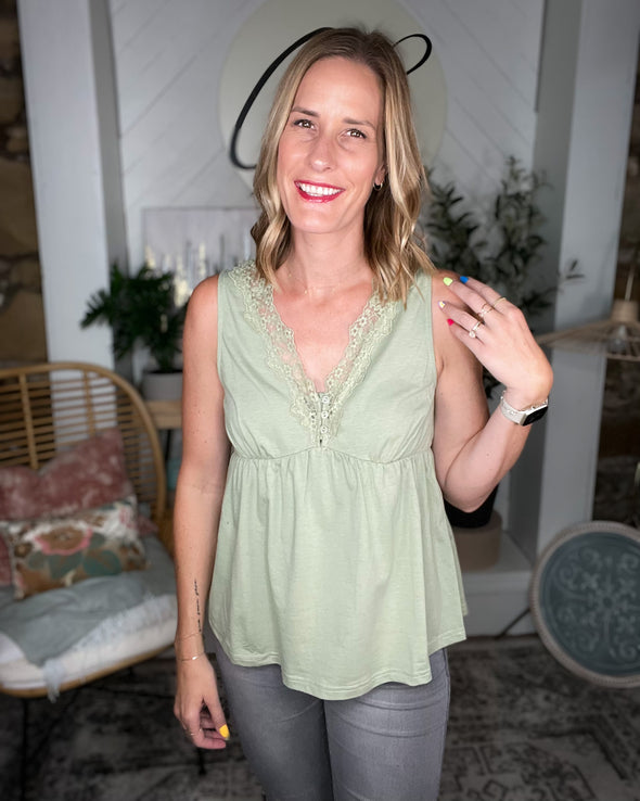 Light Sage Tank Top