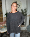 Acid Washed Long Sleeve Top