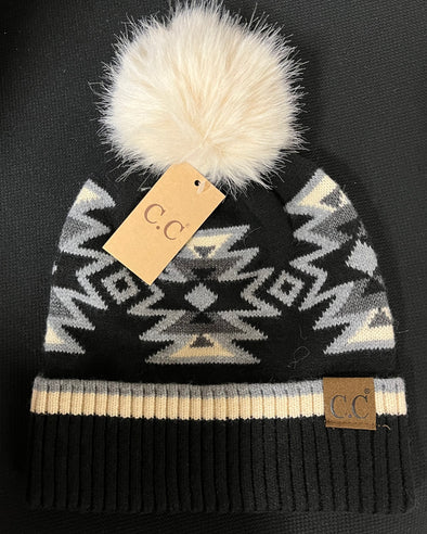 Aztec Pom Beanie