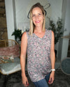 Amelia Charcoal Floral Tank Top