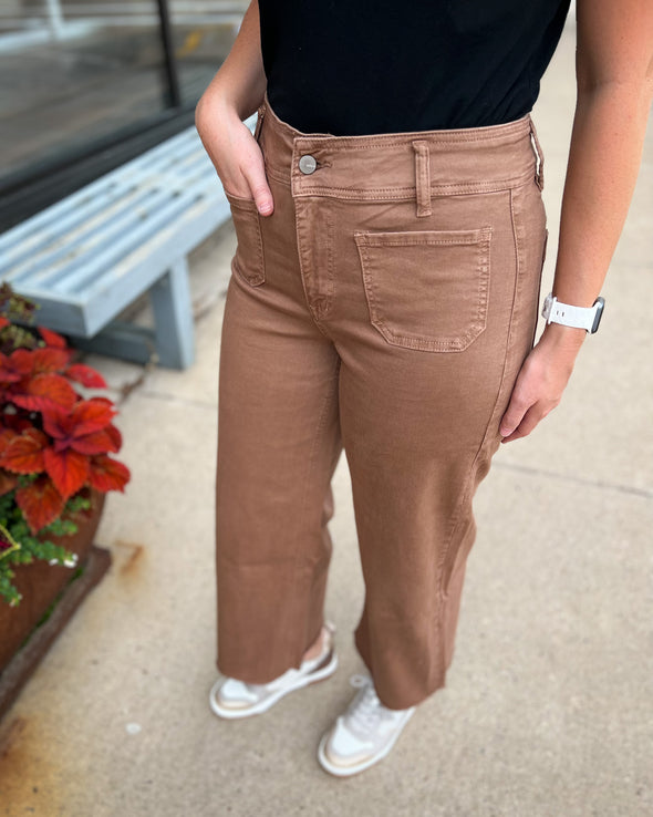 Tiramisu Wide Leg Cropped Denim