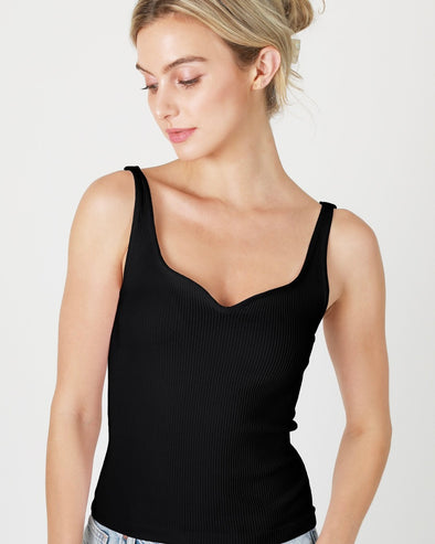 Ribbed Sweetheart Tank Top