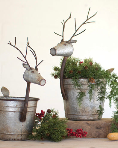 Metal Deer Planters
