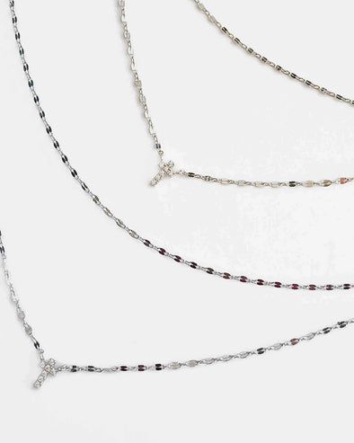 Diamond Layered Cross Necklace