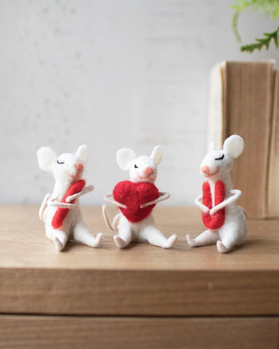 I LOVE YOU Felt Mice