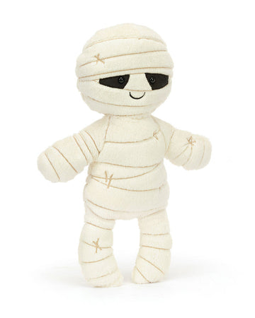 Toy mummy figure on a white background