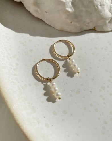 Petite Pearl Hoops