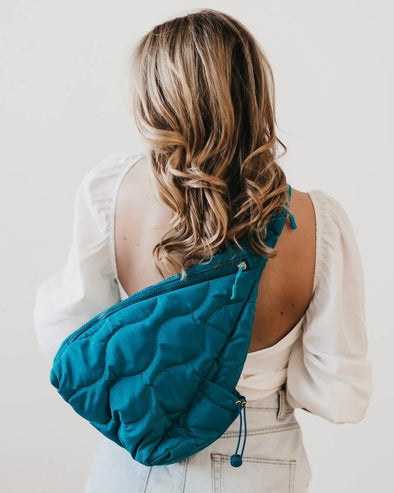 Striding Through Philly Puffer Sling Bag