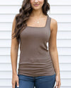 Micro Ribbed Square Neck Perfect Fit Tank