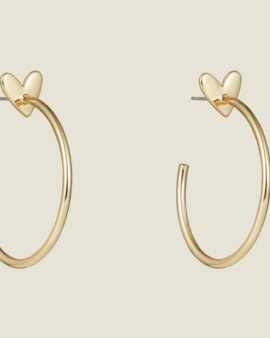 Gold Sweetheart Hoops