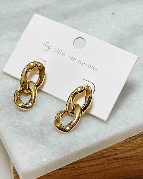 Double Linked Hoop Earrings