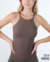 High Neck Ribbed Tank