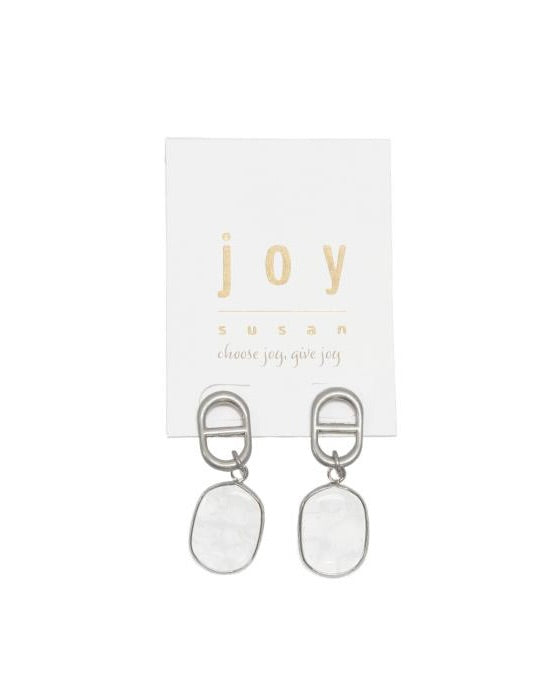 Clear Quartz Dangle Post Earrings