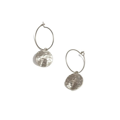 Scratched Disk Earring